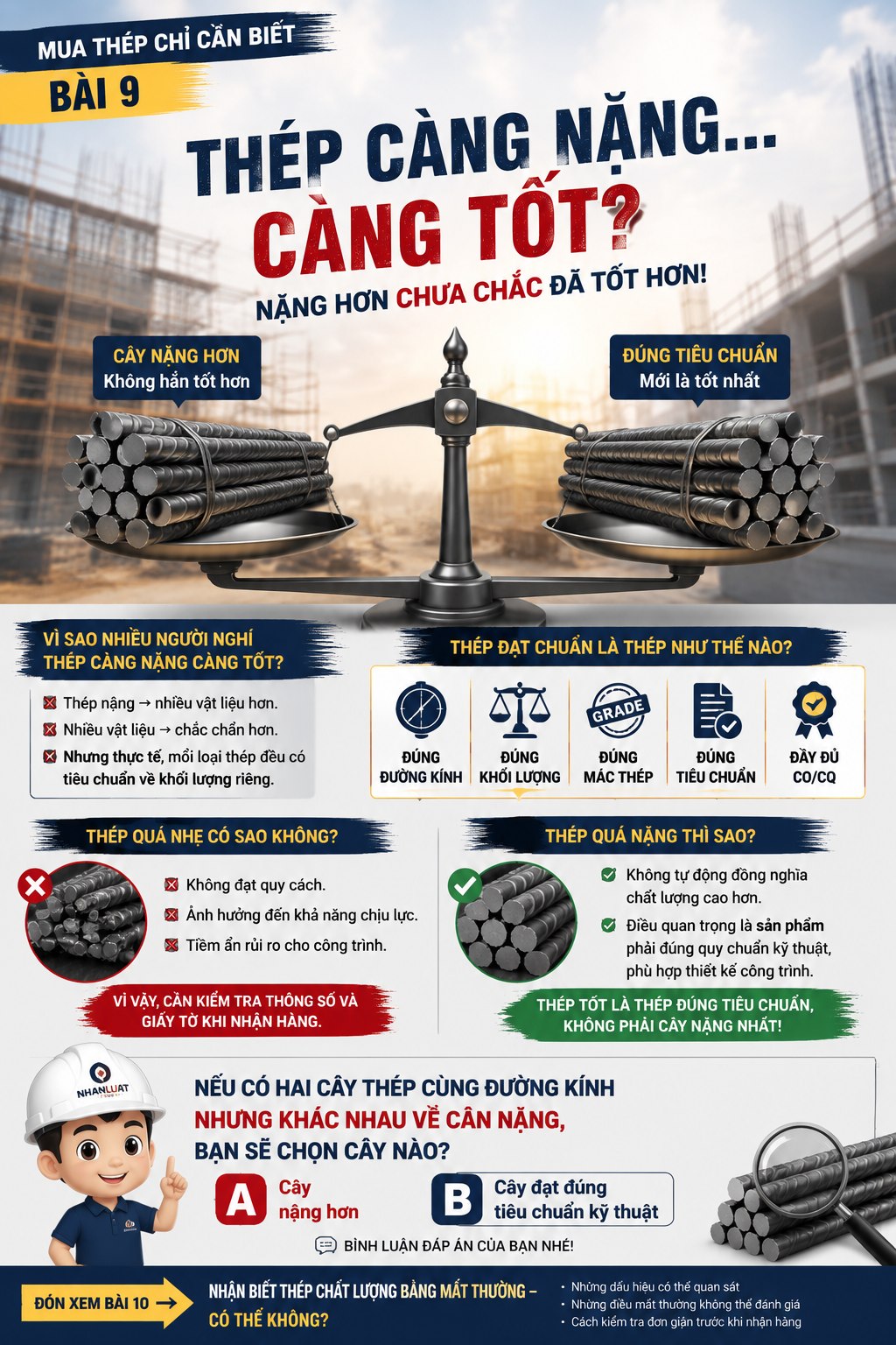 Bài 9 - Thép càng nặng càng tốt?